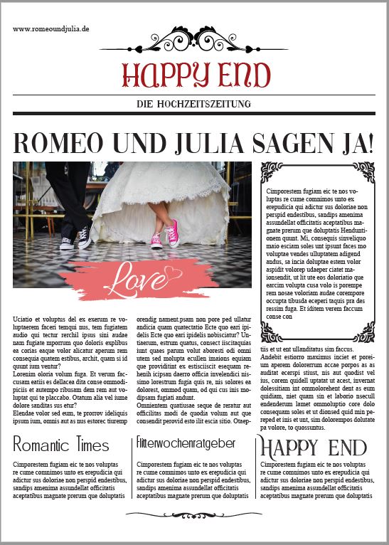 Hochzeitszeitung